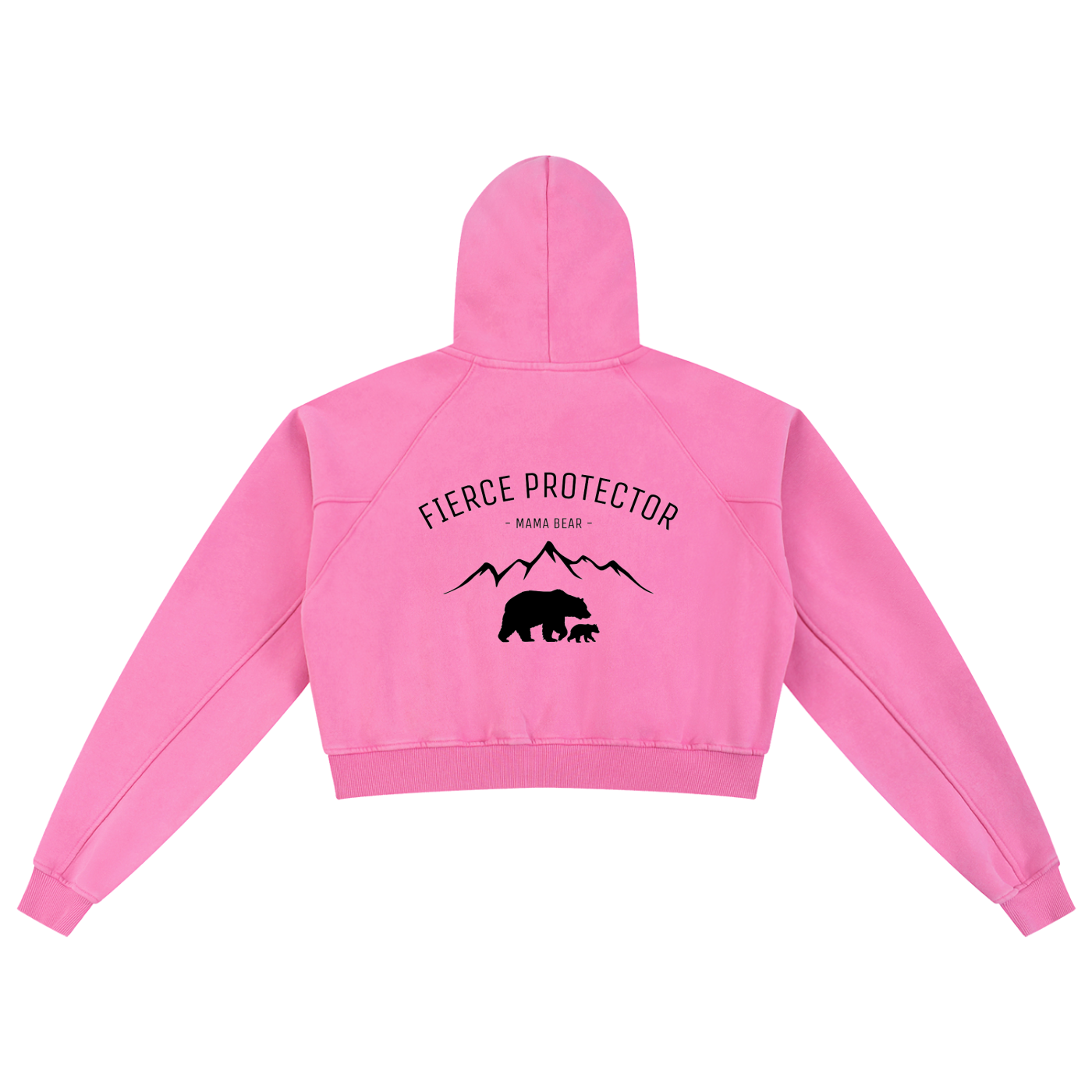 Mama bear - Snow Washed Cropped Hoodie