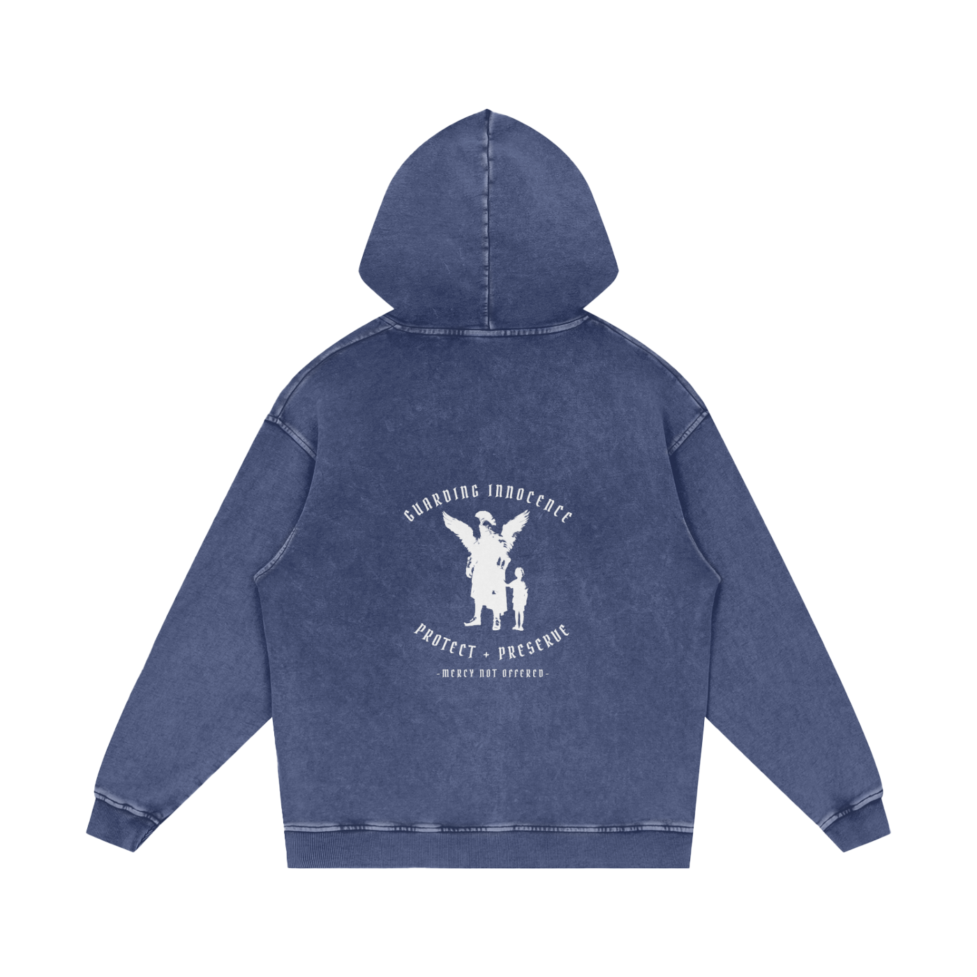 Guarding innocence - pull over snow washed hoodie