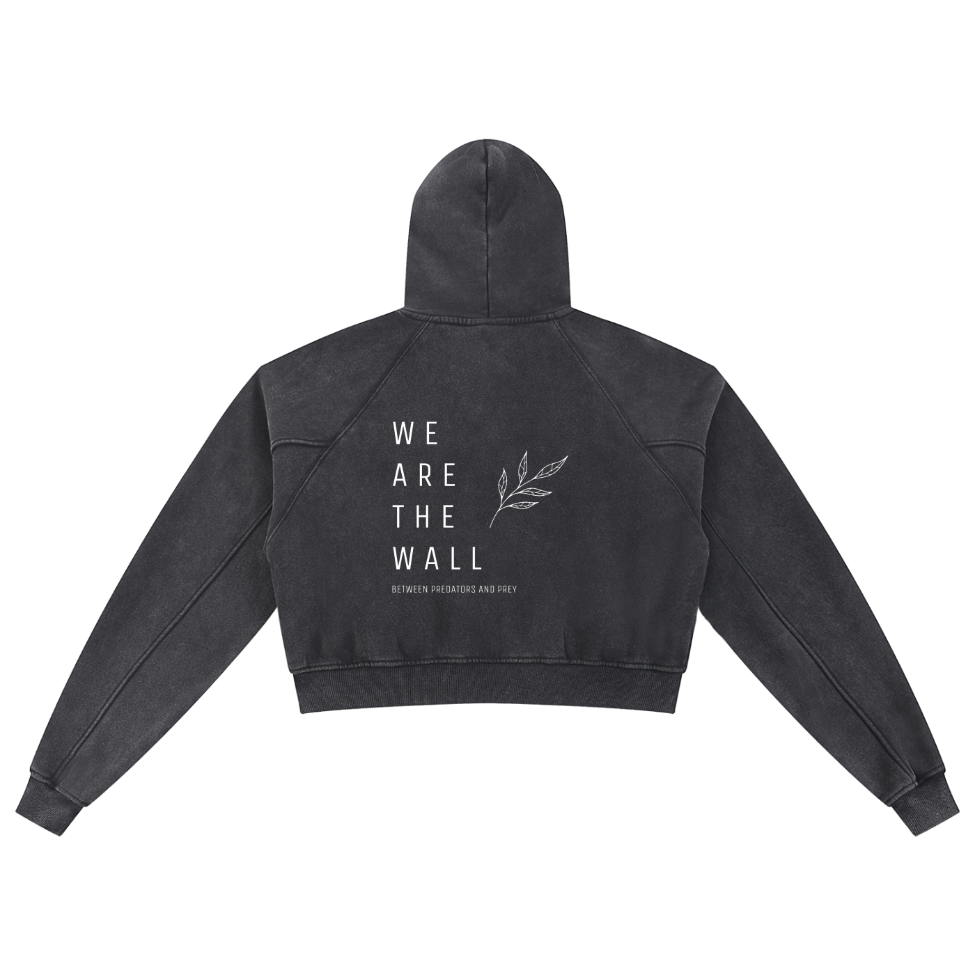 We are the wall - Snow Washed Cropped Hoodie
