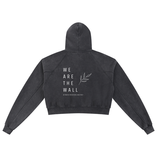 We are the wall - Snow Washed Cropped Hoodie