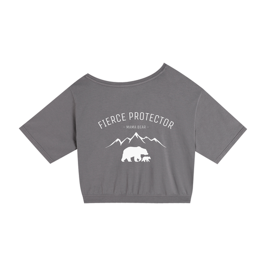 mama bear - DROP SHOULDER CROP TEE