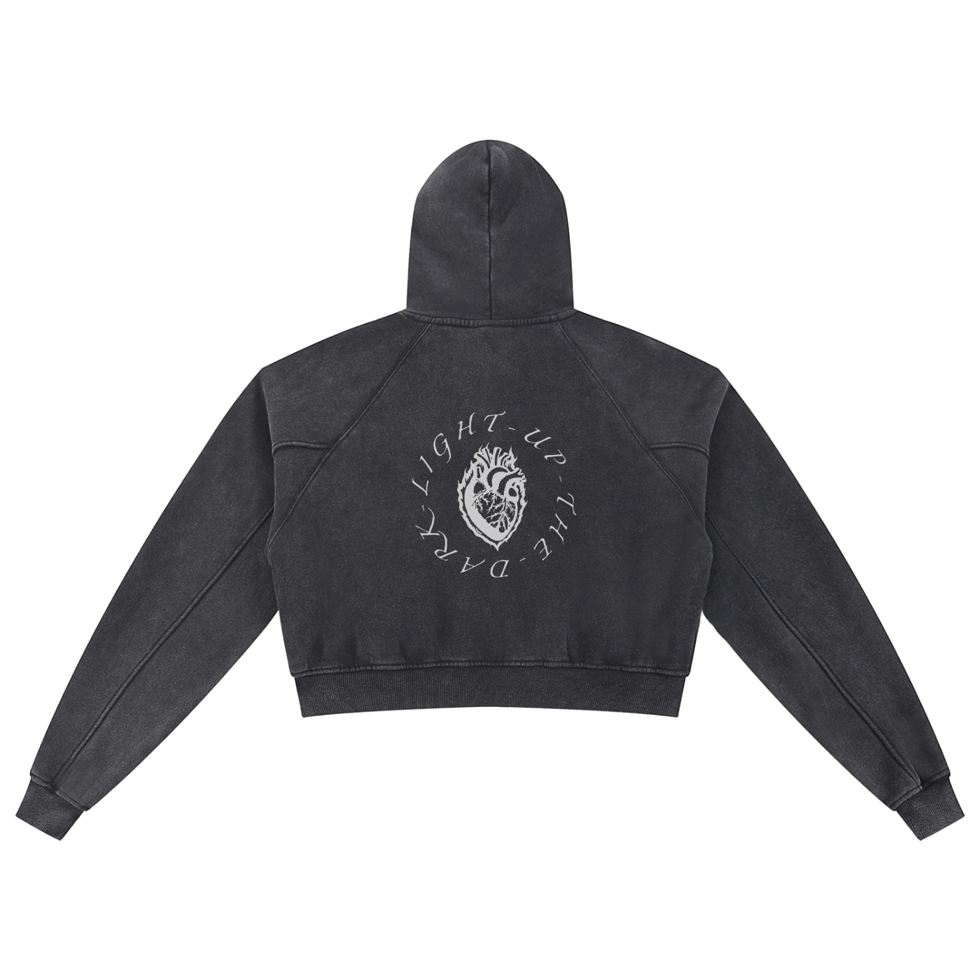 LIGHT UP THE DARK - WOMEN'S SNOW WASHED CROP HOODIE