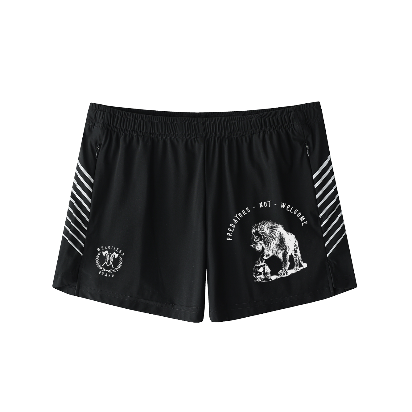 predators not welcome - TRACK SHORTS