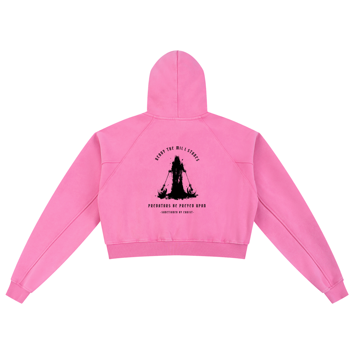 ready the millstones - Snow Washed Cropped Hoodie
