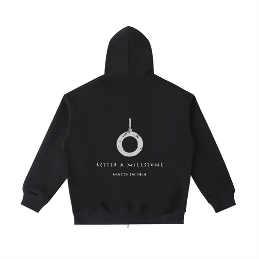 better a millstone - Heavyweight zip Hoodie