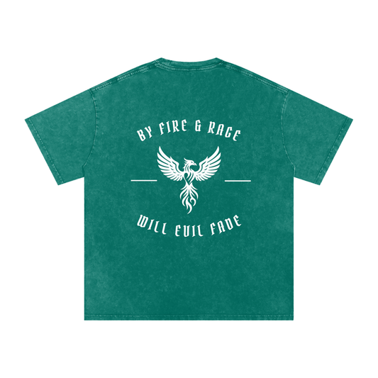 fire and rage - snow washed oversized tee