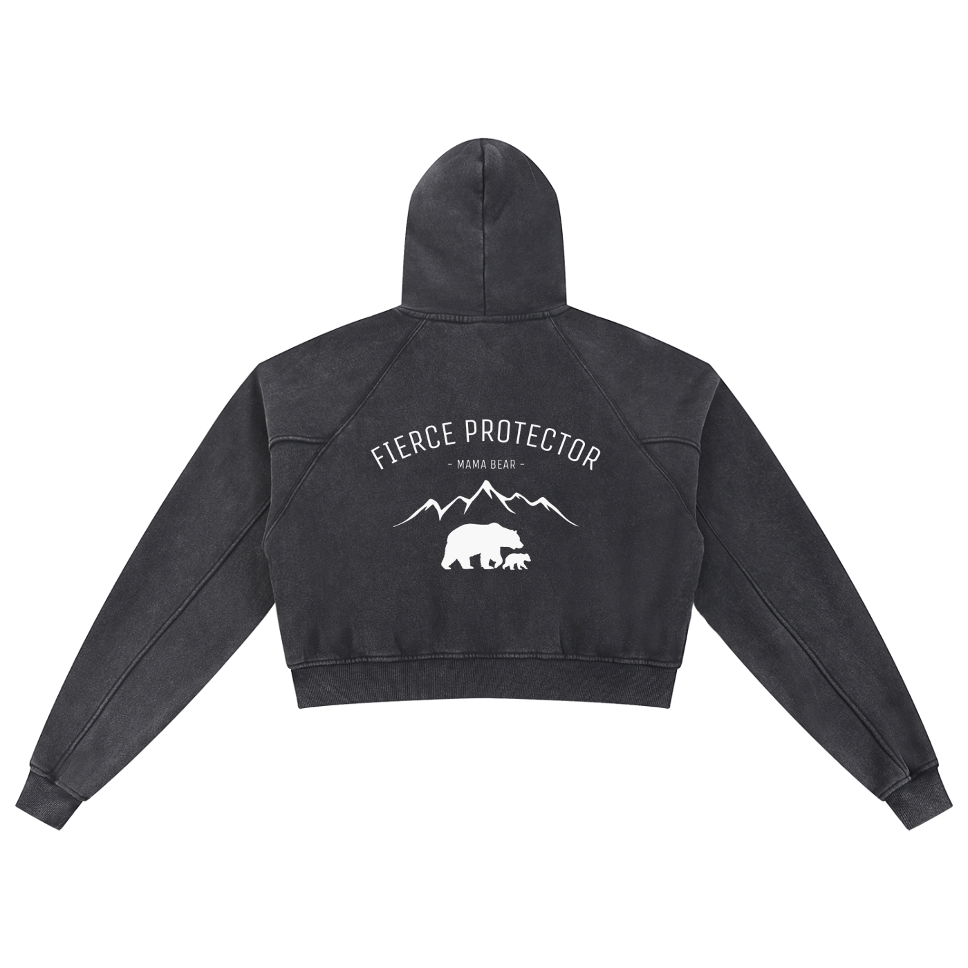 Mama bear - Snow Washed Cropped Hoodie