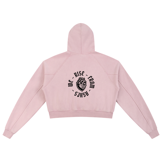 from ashes - Snow Washed Cropped Hoodie