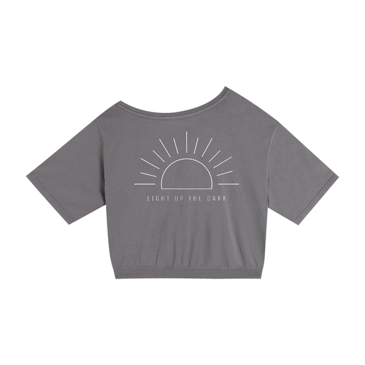 Light up the dark - DROP SHOULDER CROP TEE