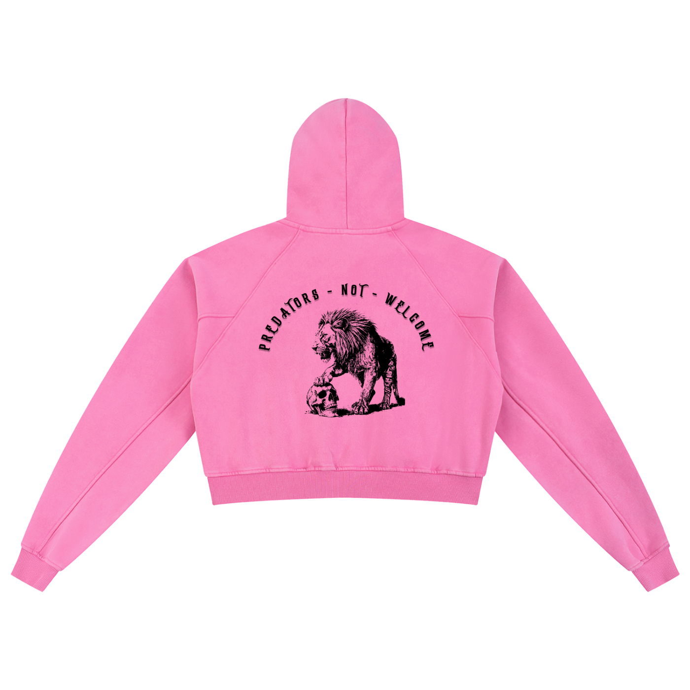 predators not welcome - Snow Washed Cropped Hoodie
