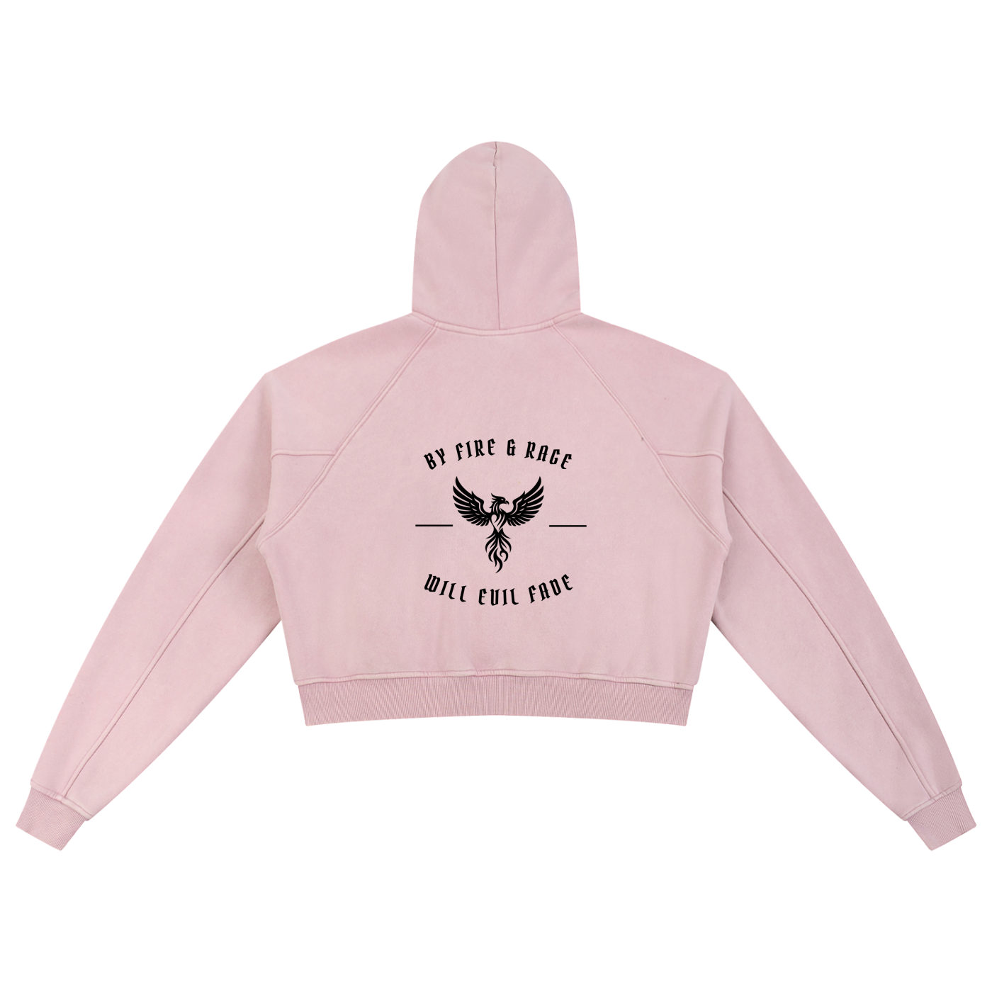 fire and rage - Snow Washed Cropped Hoodie