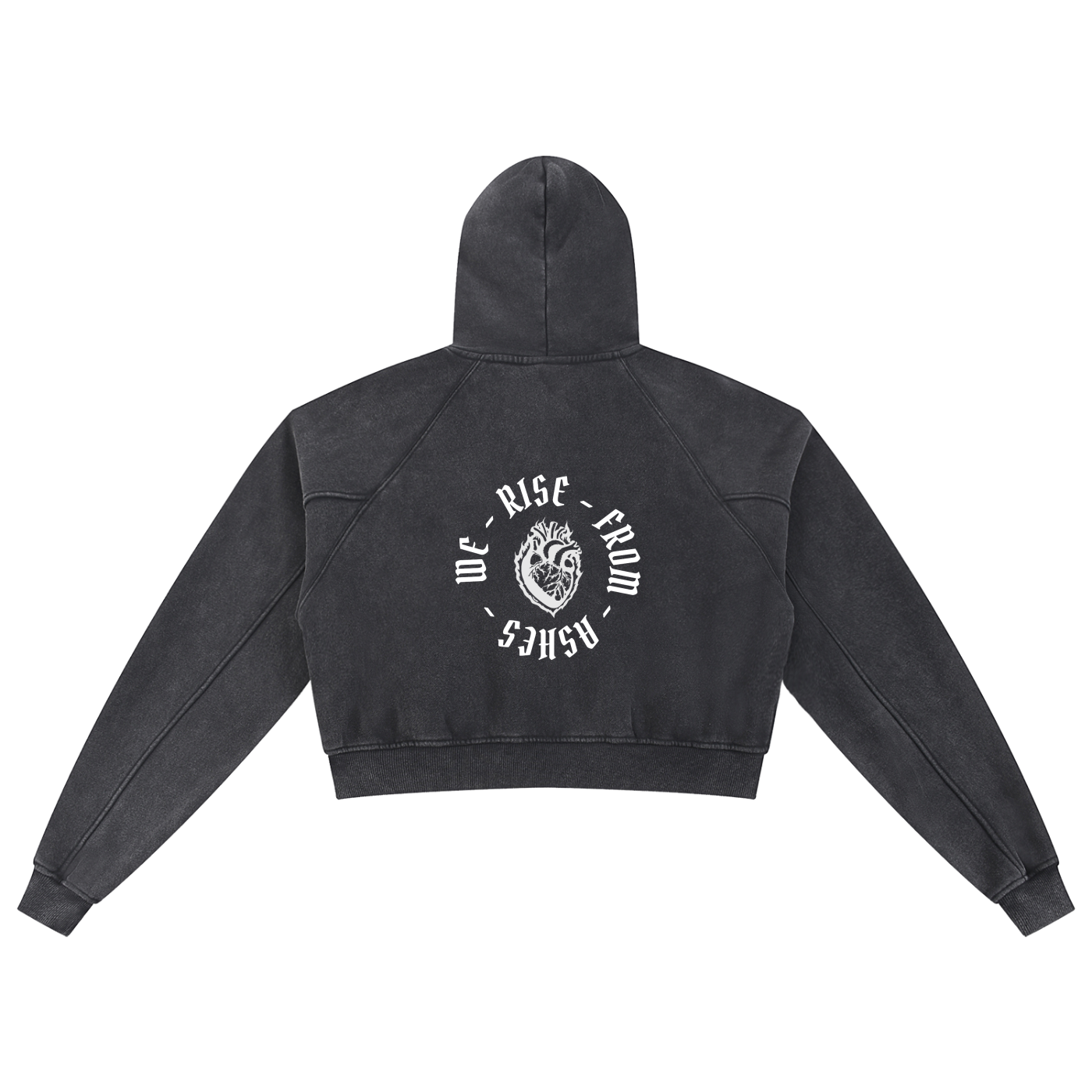 from ashes - Snow Washed Cropped Hoodie