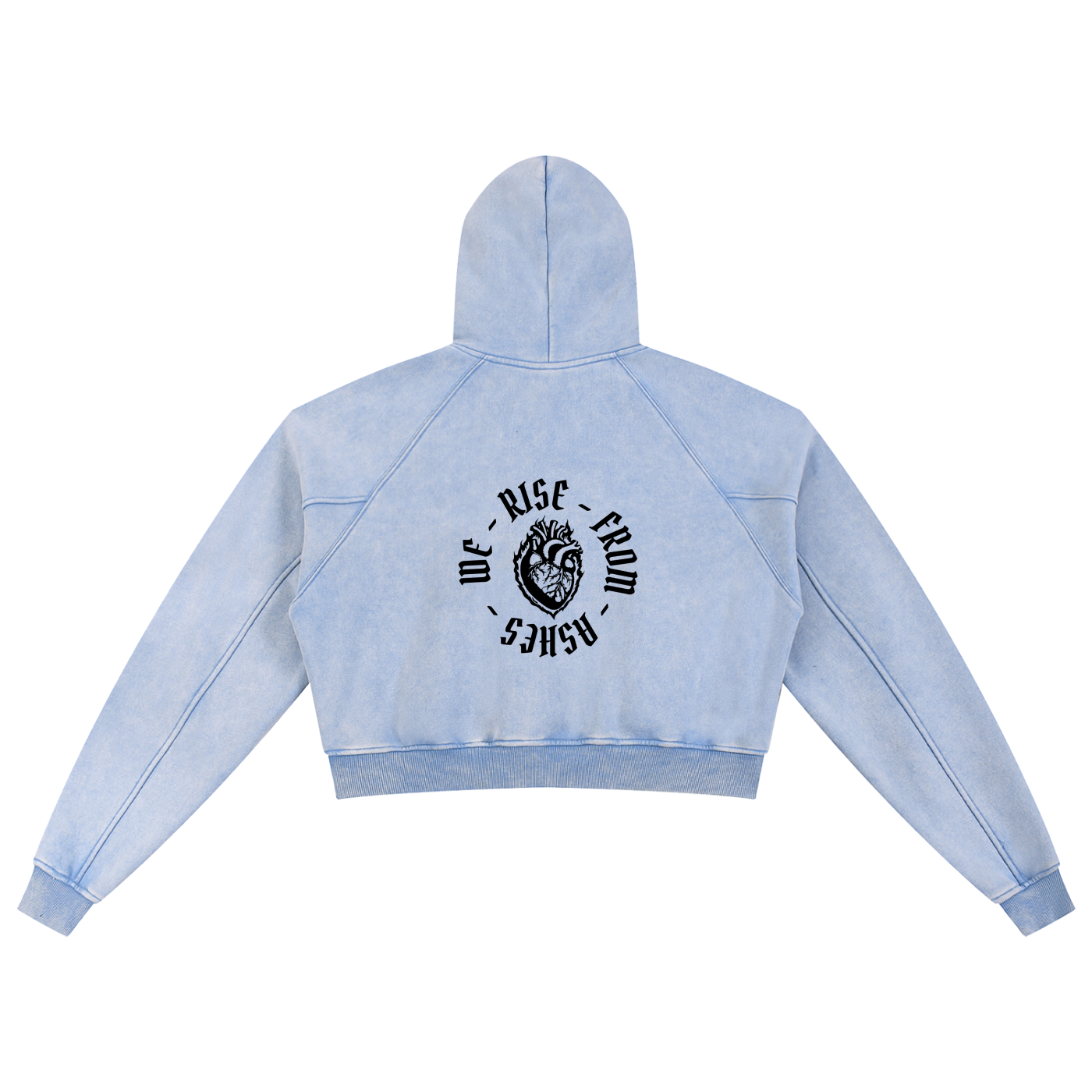 from ashes - Snow Washed Cropped Hoodie