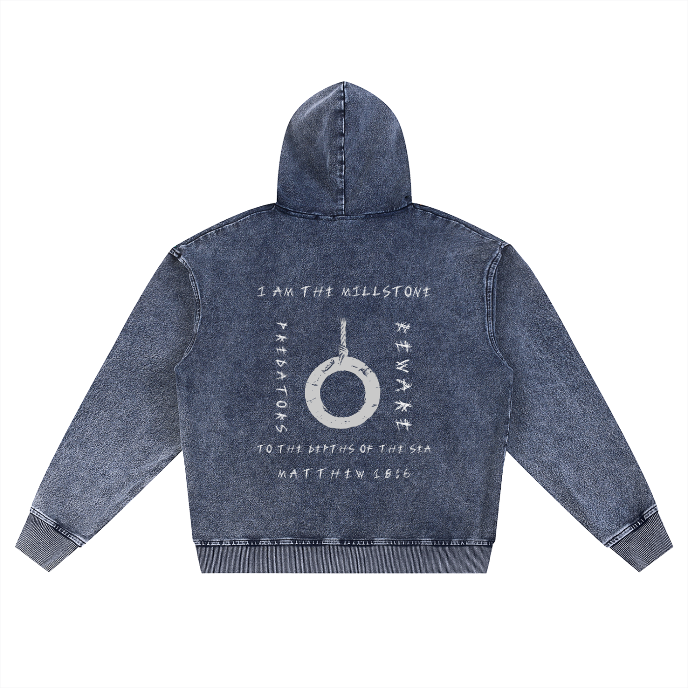 I AM THE MILLSTONE - SNOW WASHED ZIP HOODIE