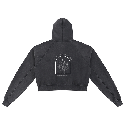 MATRIARCH - Snow Washed Cropped Hoodie