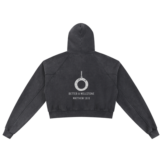 millstone - Snow Washed Cropped Hoodie