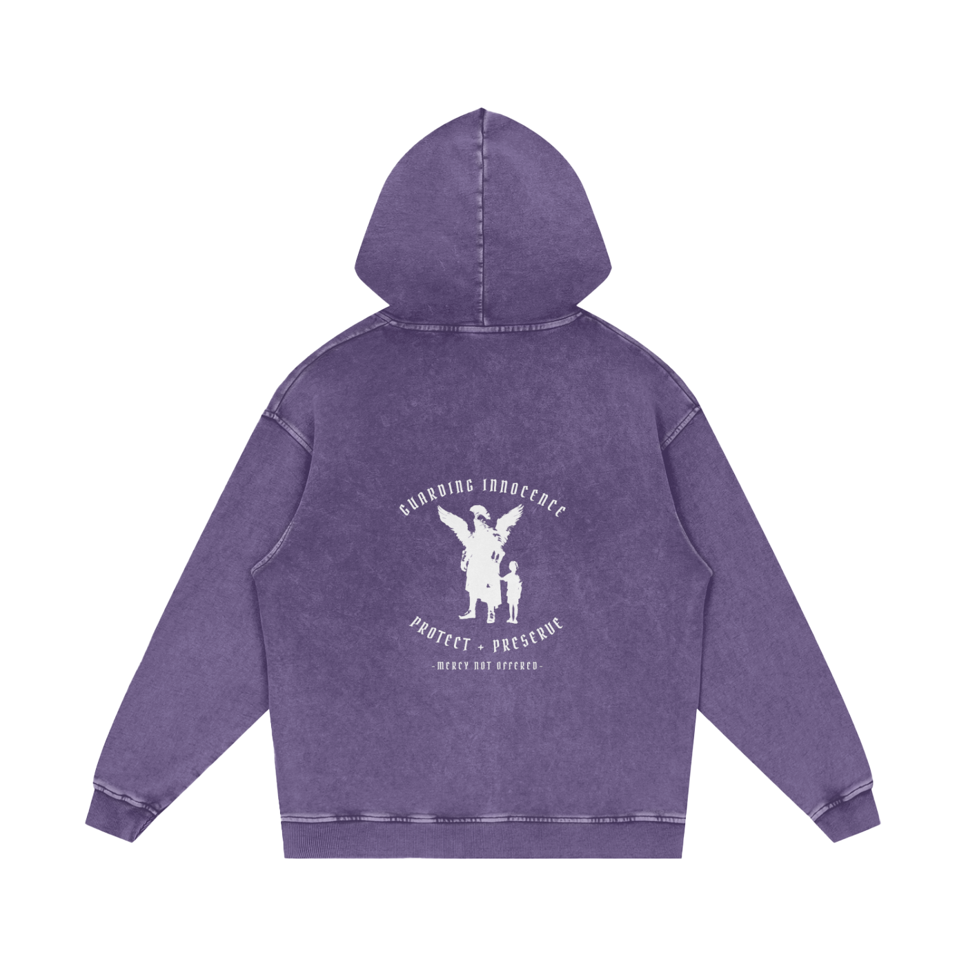 Guarding innocence - pull over snow washed hoodie