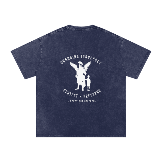 Guarding innocence -  SNOW WASHED oversized tee