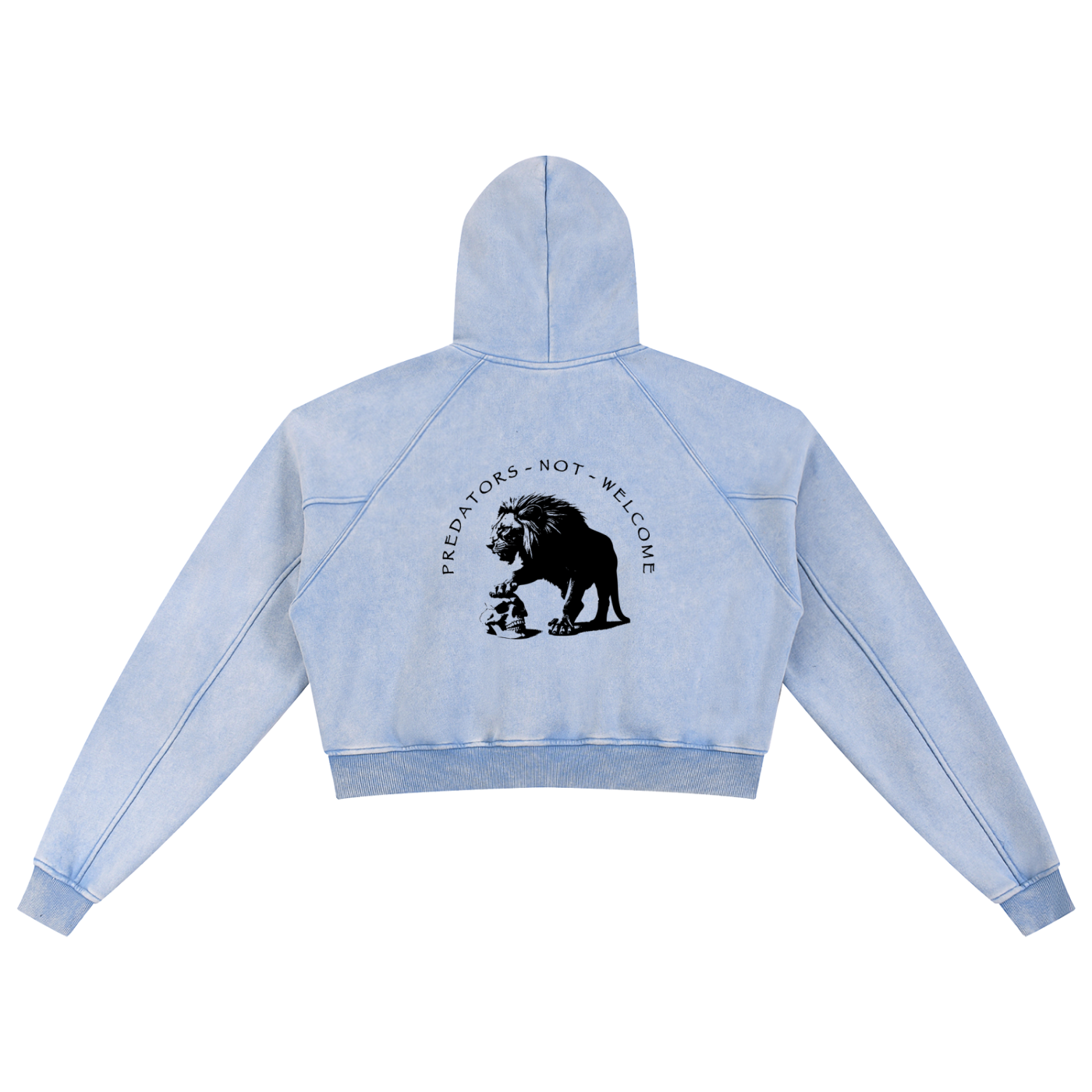 PREDATORS NOT WELCOME - WOMEN'S SNOW WASHED CROP HOODIE