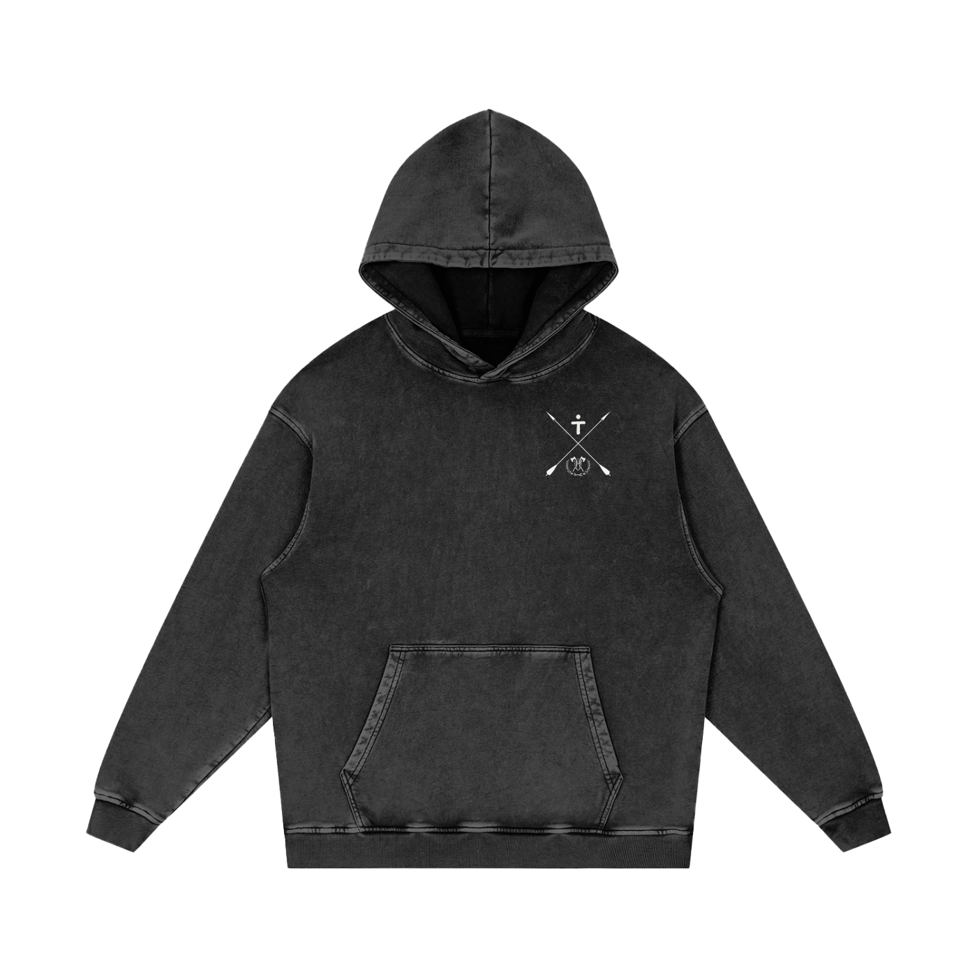 Guarding innocence - pull over snow washed hoodie
