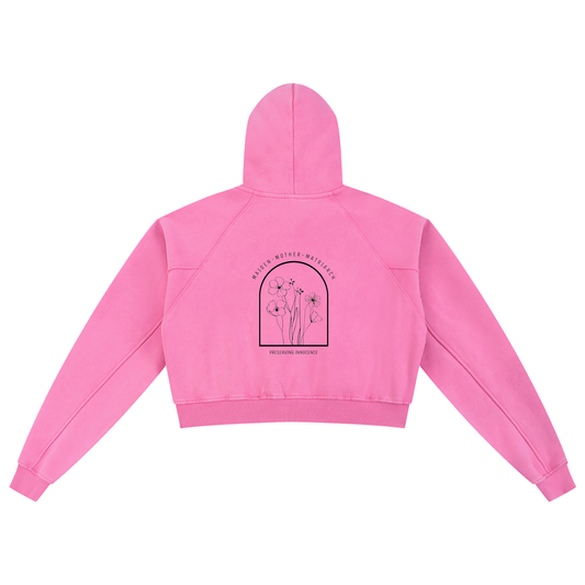 MATRIARCH - Snow Washed Cropped Hoodie