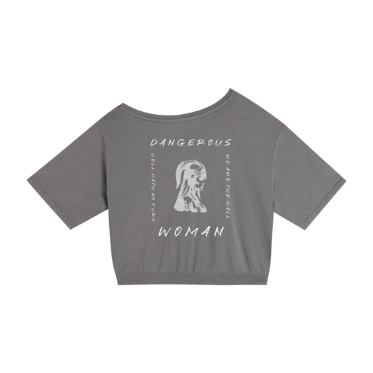 DANGEROUS WOMAN - DROP SHOULDER CROP TEE