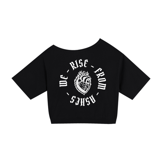 from ashes - drop shoulder crop tee
