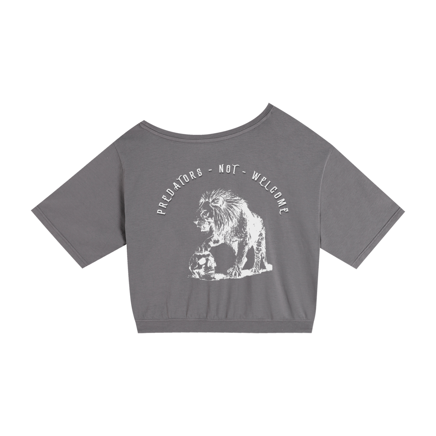 predators not welcome - DROP SHOULDER CROP TEE