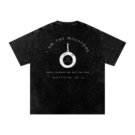 predators beware - I am the millstone snow washed oversized tee
