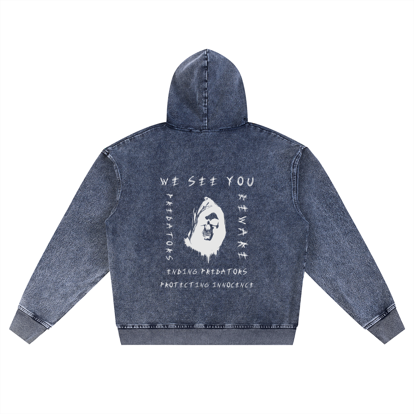 WE SEE YOU - SNOW WASHED ZIP HOODIE