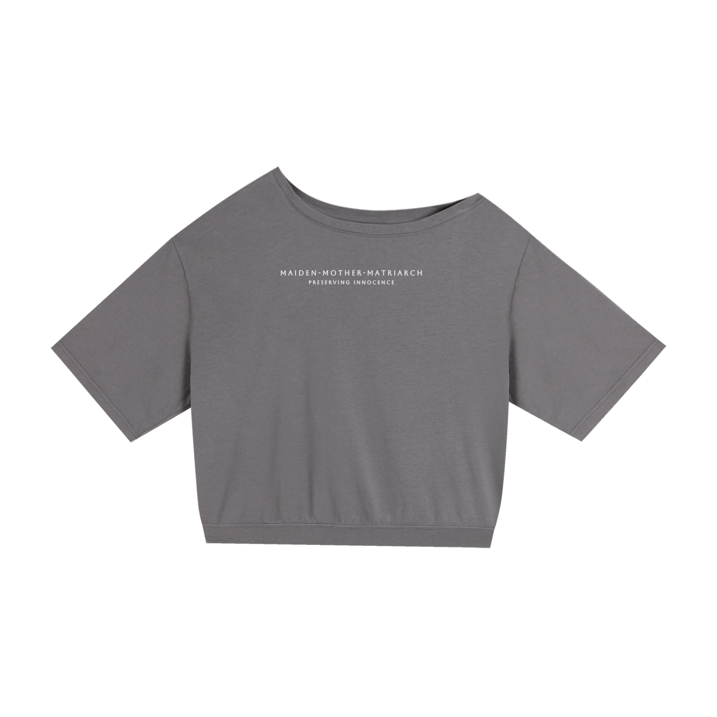 Maiden, Mother, Matriarch - Preserving Innocence  - Minimalist DROP SHOULDER CROP TEE