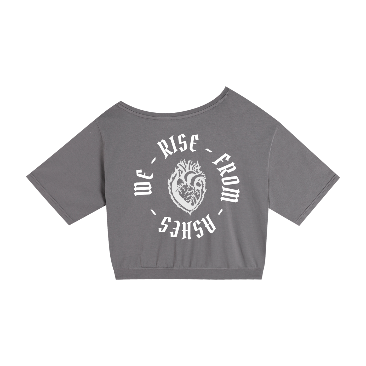 from ashes - drop shoulder crop tee