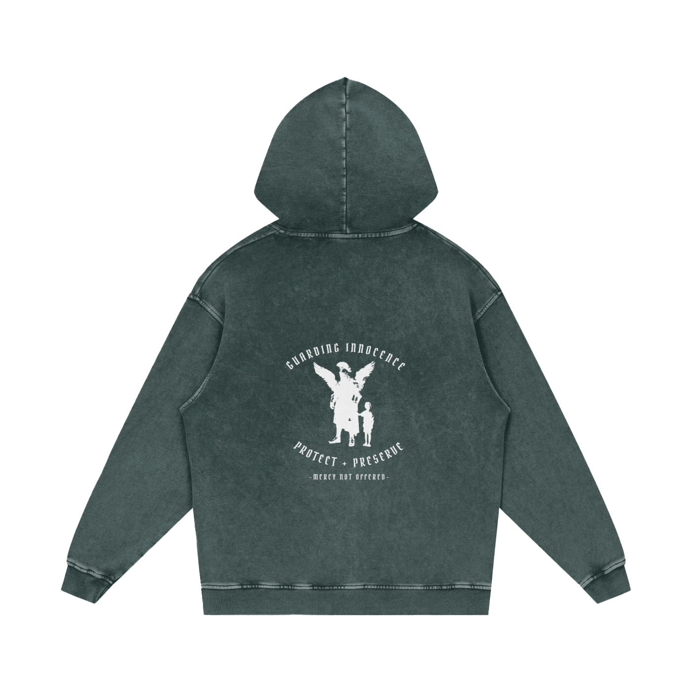 Guarding innocence - pull over snow washed hoodie
