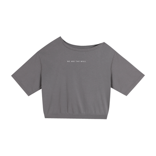 We Are The Wall  - Minimalist DROP SHOULDER CROP TEE