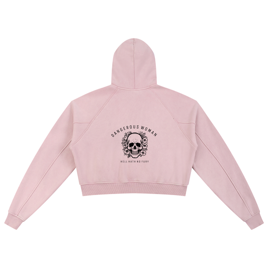 Dangerous Women - Snow Washed Cropped Hoodie