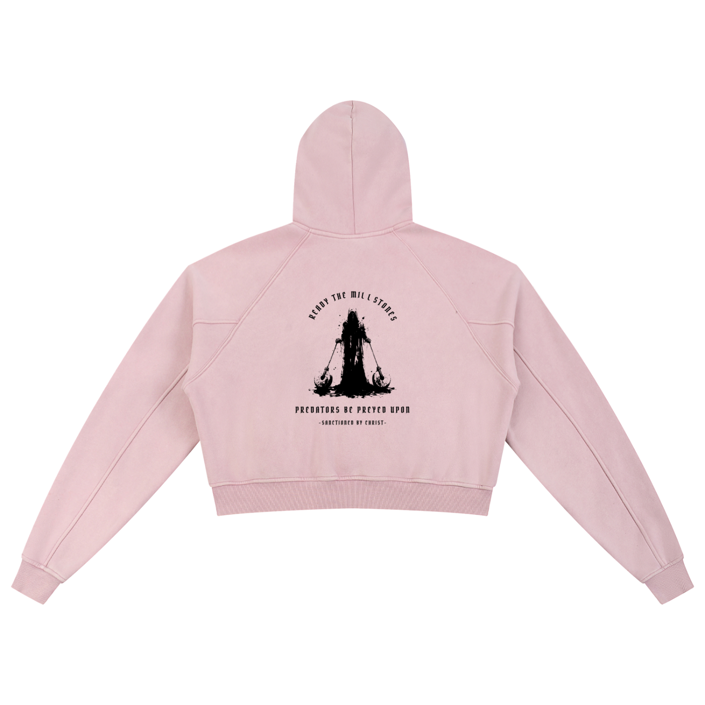 ready the millstones - Snow Washed Cropped Hoodie