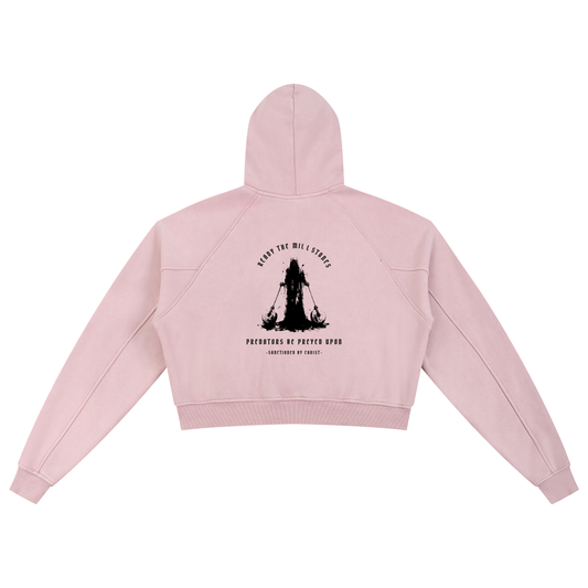 ready the millstones - Snow Washed Cropped Hoodie