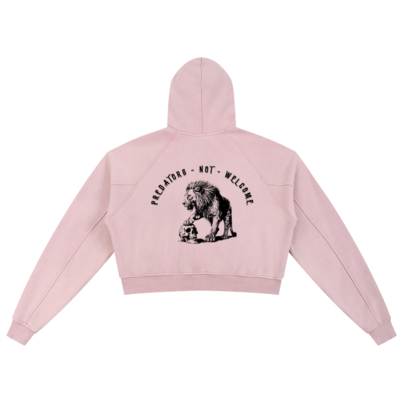 predators not welcome - Snow Washed Cropped Hoodie