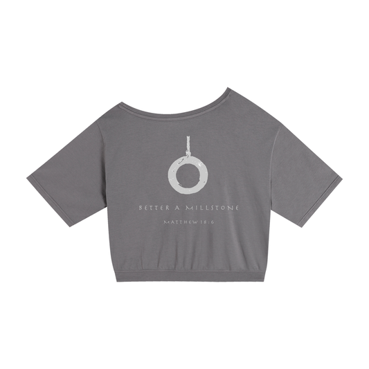 Better a millstone - DROP SHOULDER CROP TEE