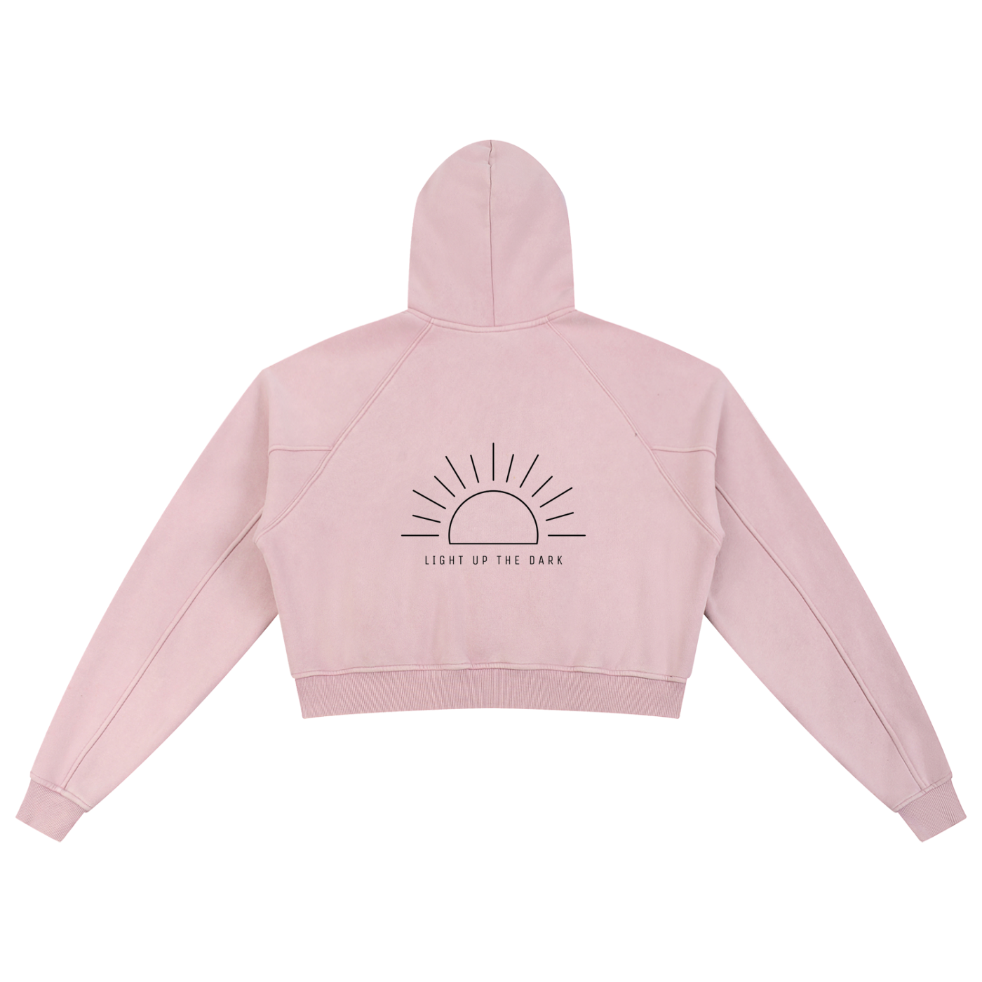 light up the dark - Snow Washed Cropped Hoodie