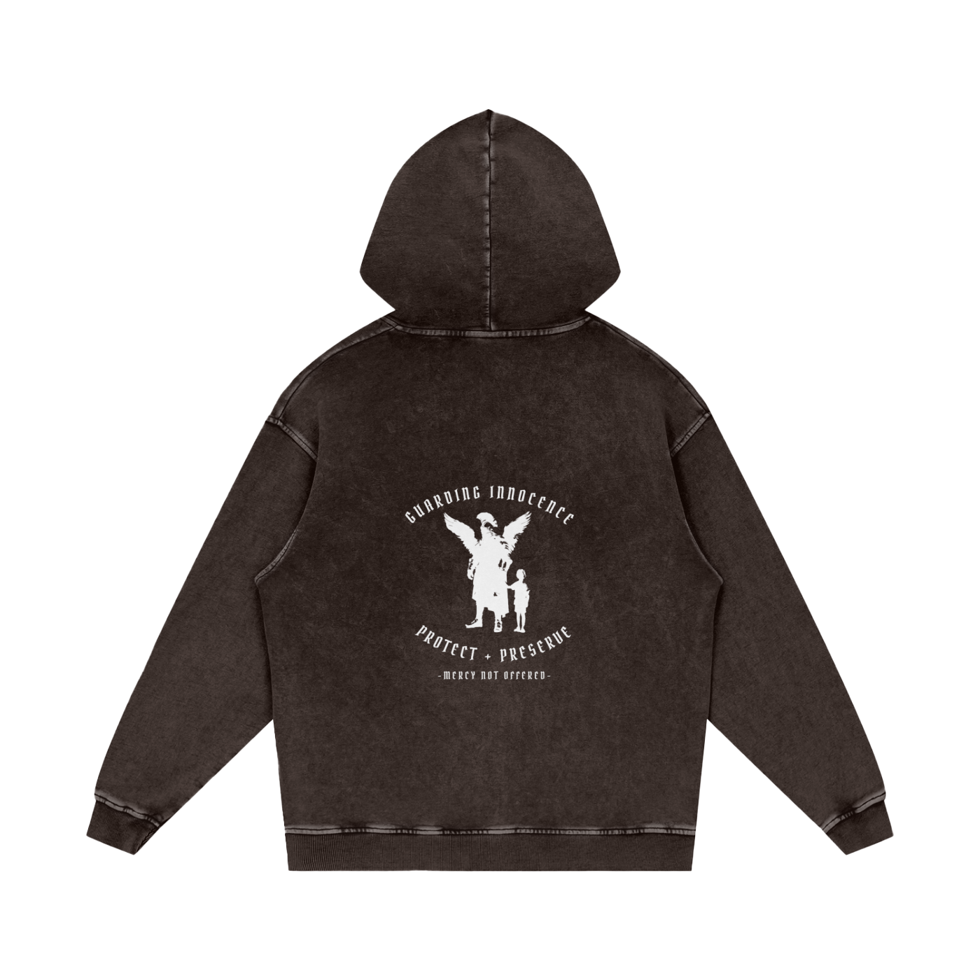 Guarding innocence - pull over snow washed hoodie