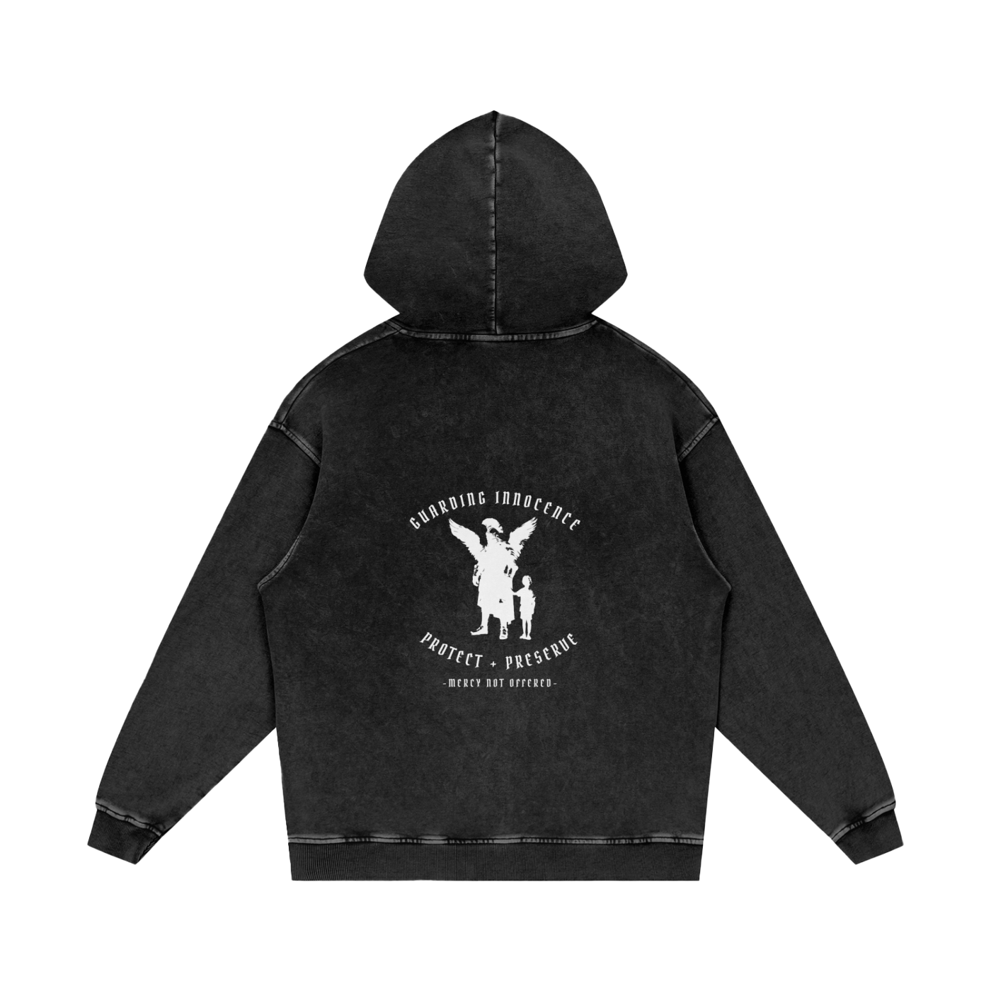 Guarding innocence - pull over snow washed hoodie