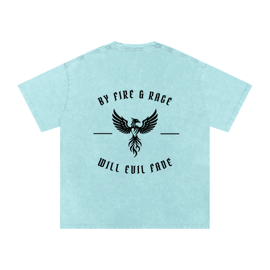fire and rage - snow washed oversized tee